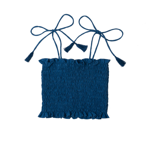Shirred Tassel Top