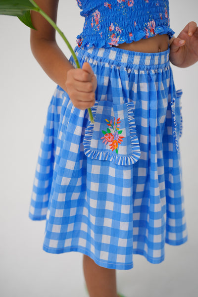 Felice Embroidered Skirt Vichy
