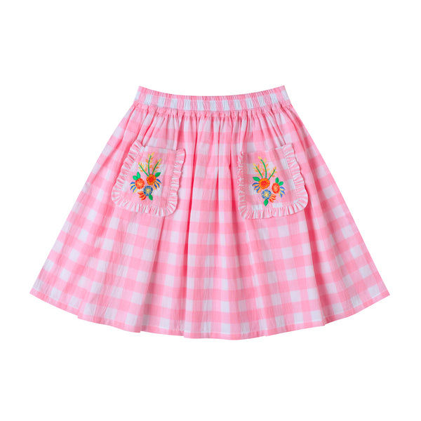 Felice Embroidered Skirt Vichy