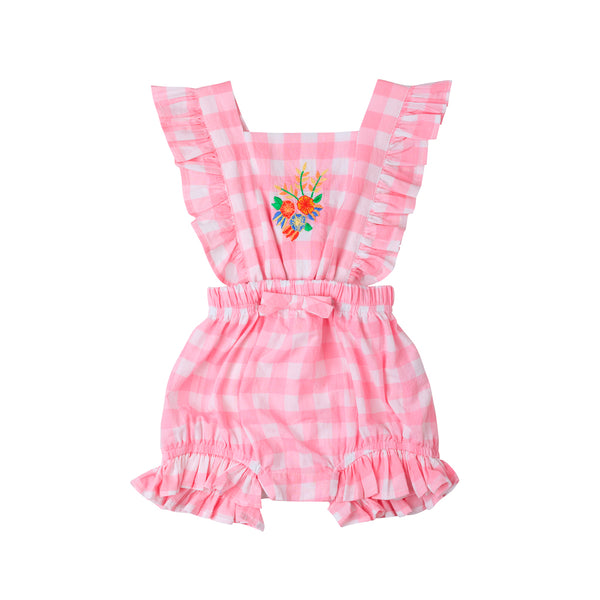 Embroidered Honey Romper Vichy
