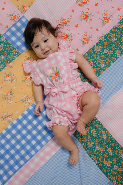 Embroidered Honey Romper Vichy