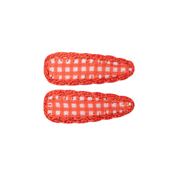Mini Vichy  Crochet Trim Hair Clip- 2pc